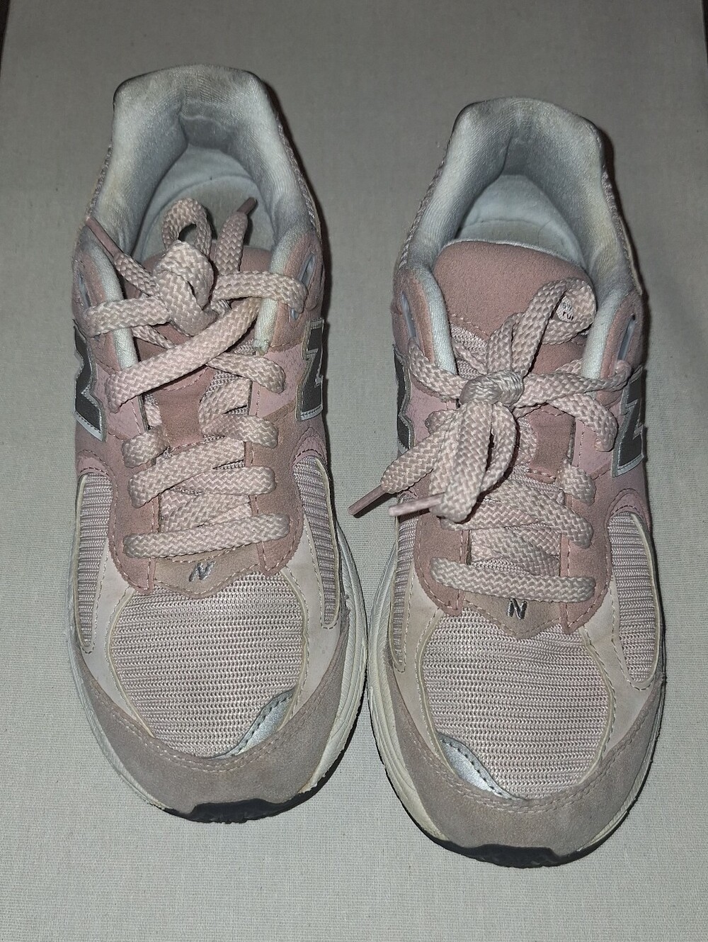 New Balance Kids Pink & Cream Sneakers